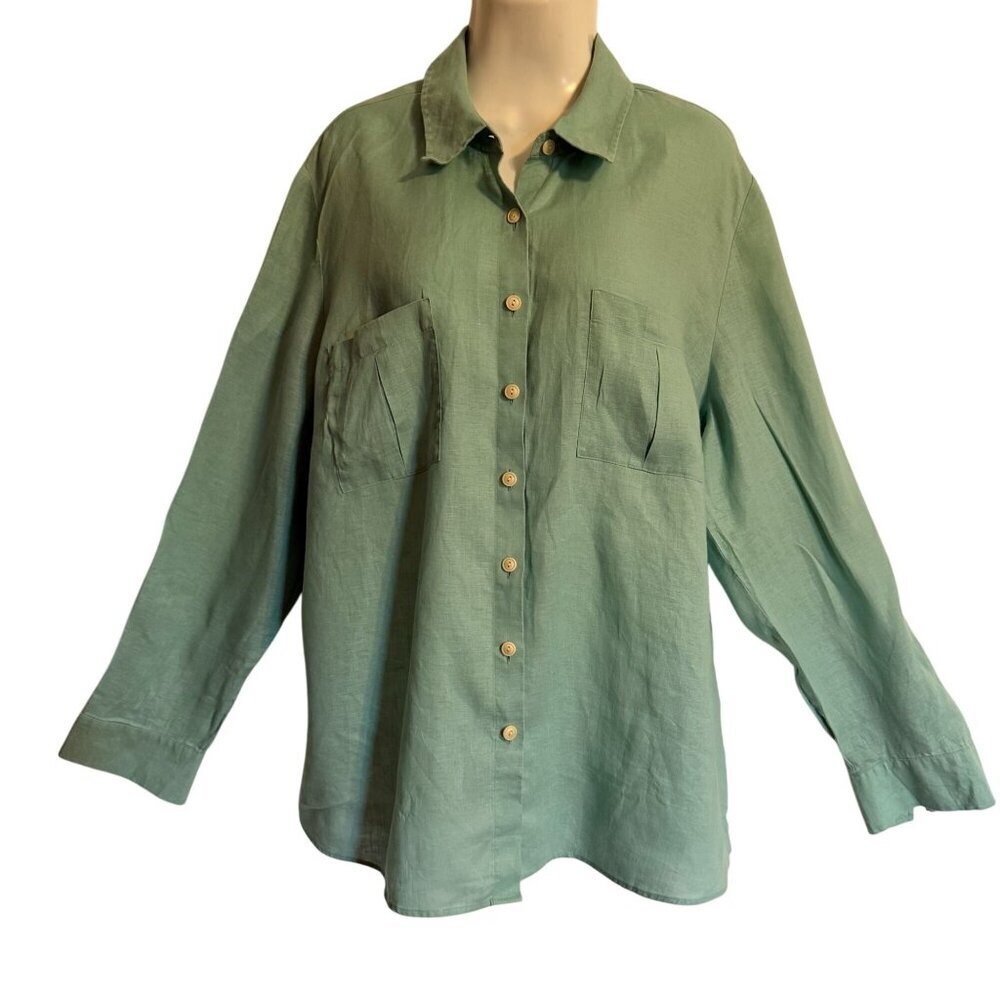 Investments Women Gold Label Linen Blouse Coastal Resort‎ Aloha
